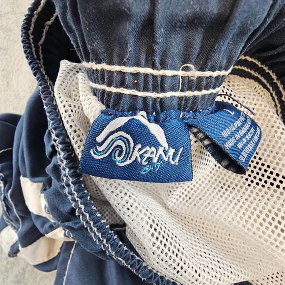 Kanu Surf Swim Trunks Men's Large Blue Barracuda Mesh Lining Pockets Beach - Picture 7 of 10